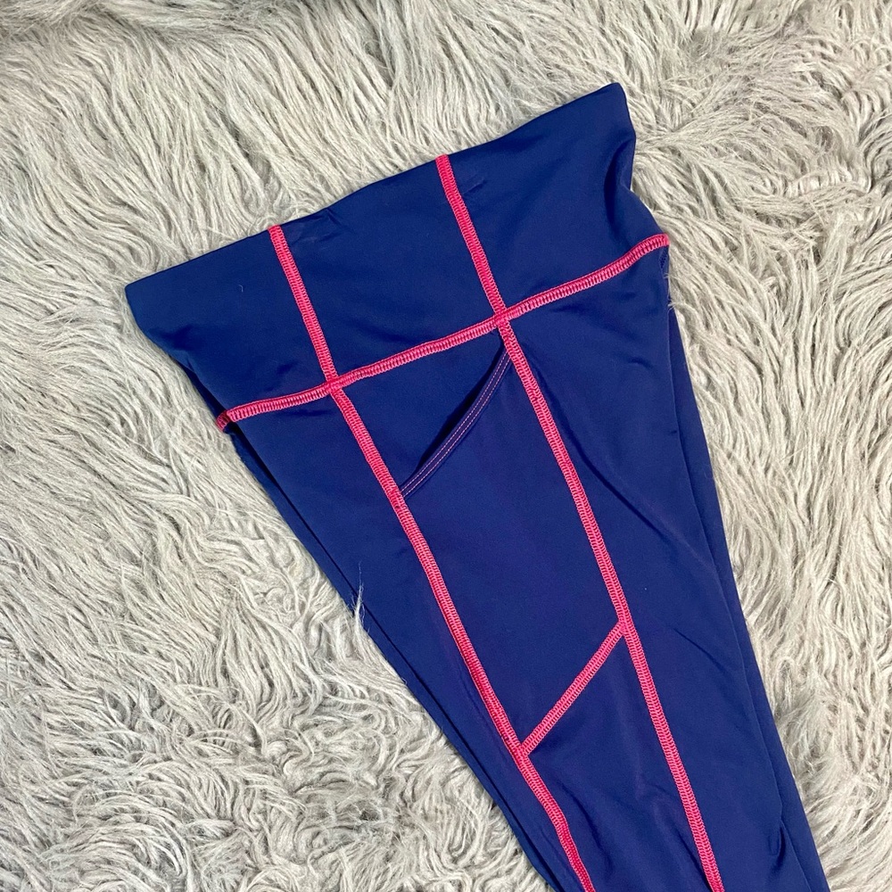 Vineyard Vines navy blue pink performance leggings xxs - Picture 4 of 6